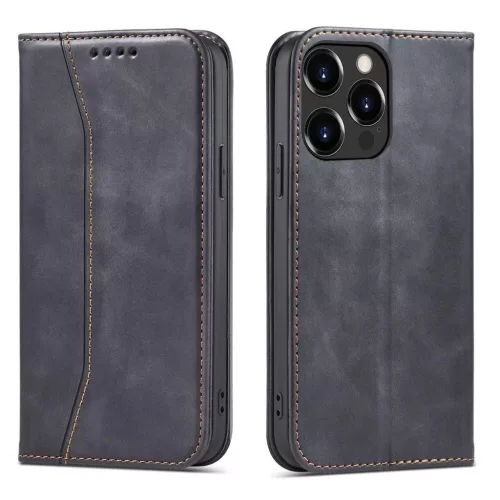 Magnet Fancy Case case iPhone 14 Plus flip cover wallet stand tok, fekete