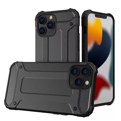 Hybrid Armor case iPhone 14 Pro Max armotok, piros hybrid case tok, fekete