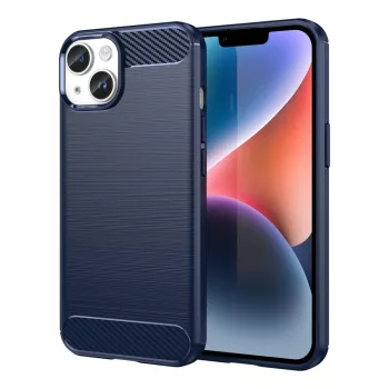 Carbon Case iPhone 14 case flexible gel back cover tok, kék