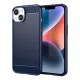 Carbon Case iPhone 14 case flexible gel back cover tok, kék