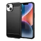 Carbon Case iPhone 14 Plus flexible gel back cover tok, fekete