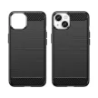 Carbon Case iPhone 14 Plus flexible gel back cover tok, fekete