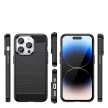 Carbon Case iPhone 14 Pro Max flexible gel back cover tok, fekete