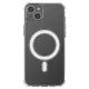 Clear Magnetic Case MagSafe iPhone 14 Plus tok, ezüst ring tok, átlátszó
