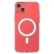 Clear Magnetic Case MagSafe iPhone 14 Plus tok, ezüst ring tok, átlátszó