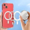 Clear Magnetic Case MagSafe iPhone 14 Plus tok, ezüst ring tok, átlátszó