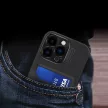 Leather Stand Case case iPhone 14 Plus cover card wallet stand tok, fekete