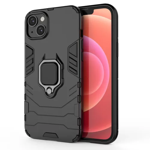 Ring Armor case iPhone 14 Plus armotok, piros cover magnetic holder ring tok, fekete