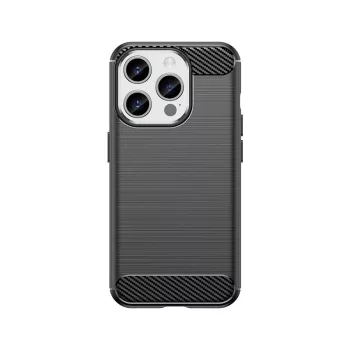   Flexible carbon pattern case iPhone 15 Pro Carbon Case tok, fekete