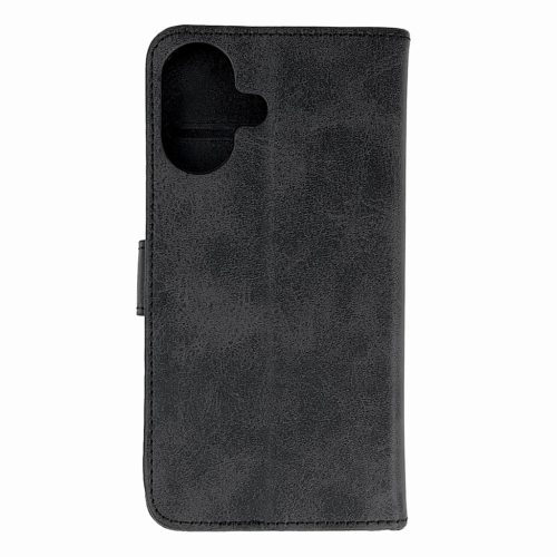 Leather Book Case iPhone 16 tok, fekete