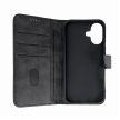 Leather Book Case iPhone 16 tok, fekete