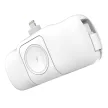 Wozinsky WF16-YLS mini powerbank 5000mAh 15W Lightning csatlakozóval, beépített Type-C kábellel + vezeték nélküli Apple Watch töltés, fehér