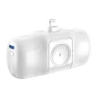 Wozinsky WF16-YLS mini powerbank 5000mAh 15W Lightning csatlakozóval, beépített Type-C kábellel + vezeték nélküli Apple Watch töltés, fehér