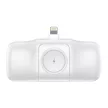 Wozinsky WF16-YLS mini powerbank 5000mAh 15W Lightning csatlakozóval, beépített Type-C kábellel + vezeték nélküli Apple Watch töltés, fehér