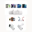 Wozinsky WF16-YLS mini powerbank 5000mAh 15W Lightning csatlakozóval, beépített Type-C kábellel + vezeték nélküli Apple Watch töltés, fehér