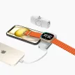 Wozinsky WF16-YLS mini powerbank 5000mAh 15W Lightning csatlakozóval, beépített Type-C kábellel + vezeték nélküli Apple Watch töltés, fehér