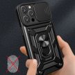 Hybrid Armor Camshield iPhone 16 Pro ütésálló hátlap, tok, fekete