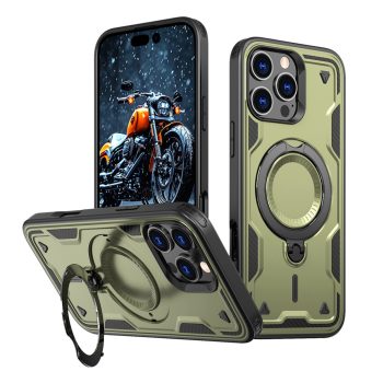   Hybrid Armor Trendy Case with MagSafe iPhone 16 Pro Max - tok, zöld