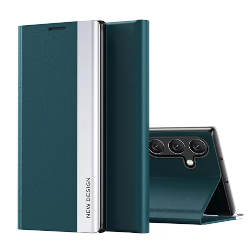 Sleep Case Pro Samsung Galaxy S25 Case with Flip and Stand tok, zöld