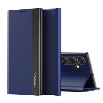   Sleep Case Pro Samsung Galaxy S25 Case with Flip and Stand tok, kék