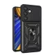 Hybrid Armor Camshield with Camera Cover and Metal Ring Samsung Galaxy S25 tok, fekete