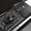 Hybrid Armor Camshield with Camera Cover and Metal Ring Samsung Galaxy S25 tok, fekete