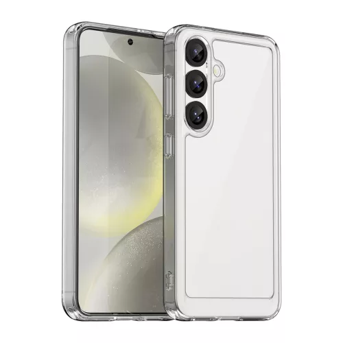 Outer Space Case with Gel Frame Samsung Galaxy S25 Clear tok, fekete