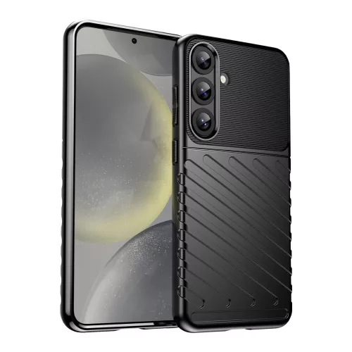 Thunder Case Samsung Galaxy S25 Plus Silicone Armored Case ütésálló tok, fekete