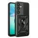 Hybrid Armor Camshield with Camera Cover and Metal Ring Samsung Galaxy S25 Plus tok, fekete