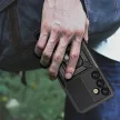Hybrid Armor Camshield with Camera Cover and Metal Ring Samsung Galaxy S25 Plus tok, fekete