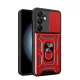 Hybrid Armor Camshield with Camera Cover and Metal Ring Samsung Galaxy S25 Plus tok, piros