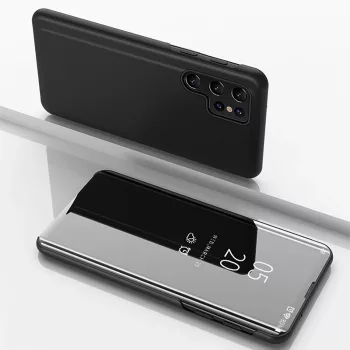   Clear View Case Samsung Galaxy S25 Ultra Flip Cover tok, fekete