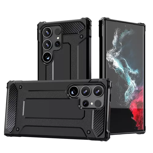 Hybrid Armor Case Samsung Galaxy S25 Ultra Armotok, piros Hybrid Case tok, fekete