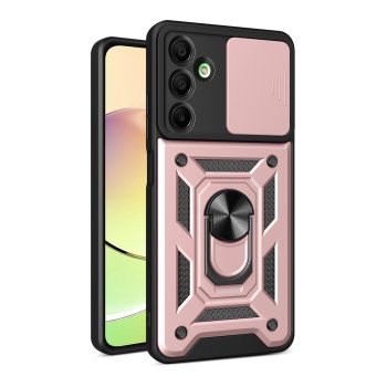   Hybrid Armor Camshield Case with Camera Cover and Metal Ring Samsung Galaxy A16/A16 5G tok, rózsaszín