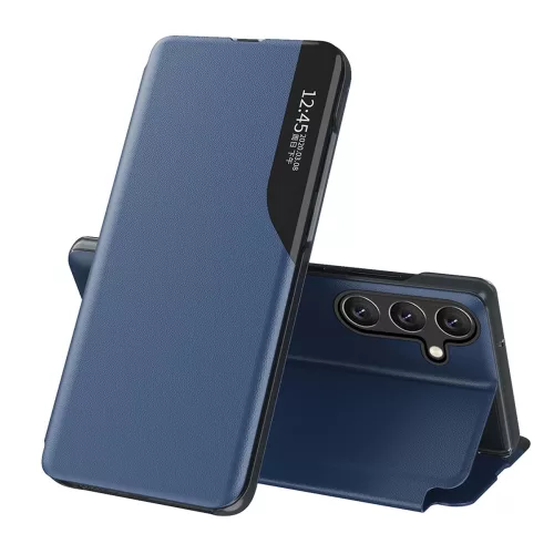 Eco Leather View Case elegant case flap and stand function Samsung Galaxy A56 tok, kék