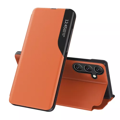Eco Leather View Case elegant case with flap and stand function Samsung Galaxy A26 - tok, narancssárga