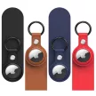 Apple AirTag PU Leather Case, tok, fekete