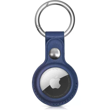 Apple AirTag PU Leather Case, tok, kék