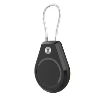 Apple AirTag Case Waterproof Steel Cable, tok, fekete