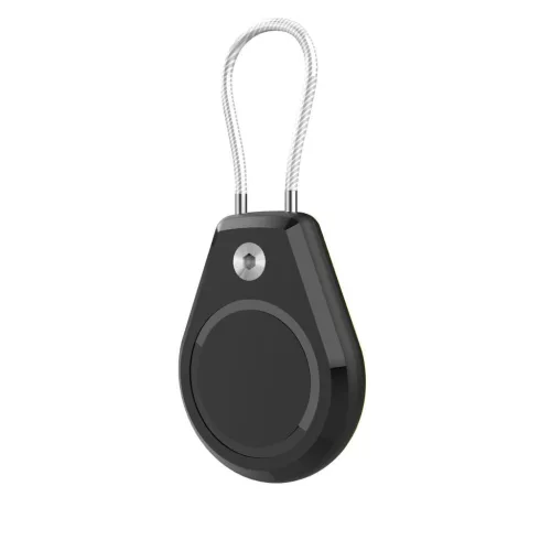 Apple AirTag Case Waterproof Steel Cable, tok, fekete
