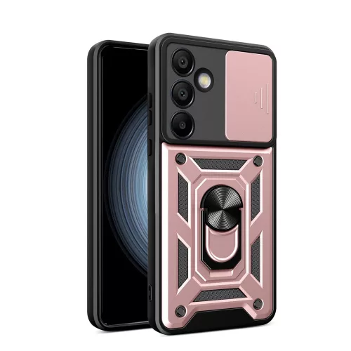 Hybrid Armor Camshield Stand and Camera Cover Samsung Galaxy A36 tok, rózsaszín