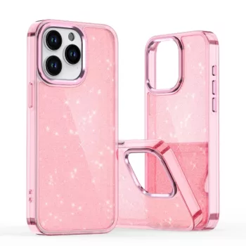 Glitter Case iPhone 16e tok, rózsaszín