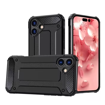 Hybrid Armor Case iPhone 16e tok, fekete
