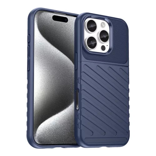 Thunder Case iPhone 16e Silicone Armored Cover tok, kék