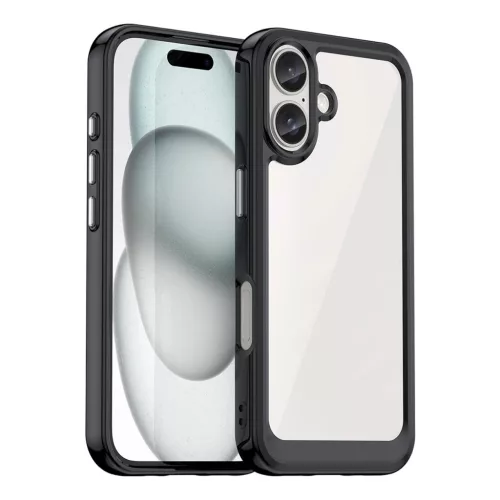 Outer Space Case iPhone 16e Flexible Frame Cover tok, fekete