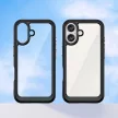 Outer Space Case iPhone 16e Flexible Frame Cover tok, fekete