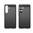 Carbon Case Flexible Silicone Xiaomi Redmi Note 14 Pro+ 5G tok, fekete