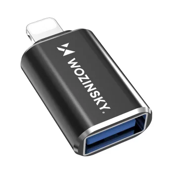 Wozinsky WALA-01 Lightning USB-A OTG, adapter, fekete