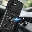 Hybrid Armor Camshield Case Sasung Galaxy S26 Plus tok, fekete
