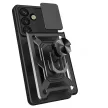 Hybrid Armor Camshield Case Sasung Galaxy S26 Plus tok, fekete